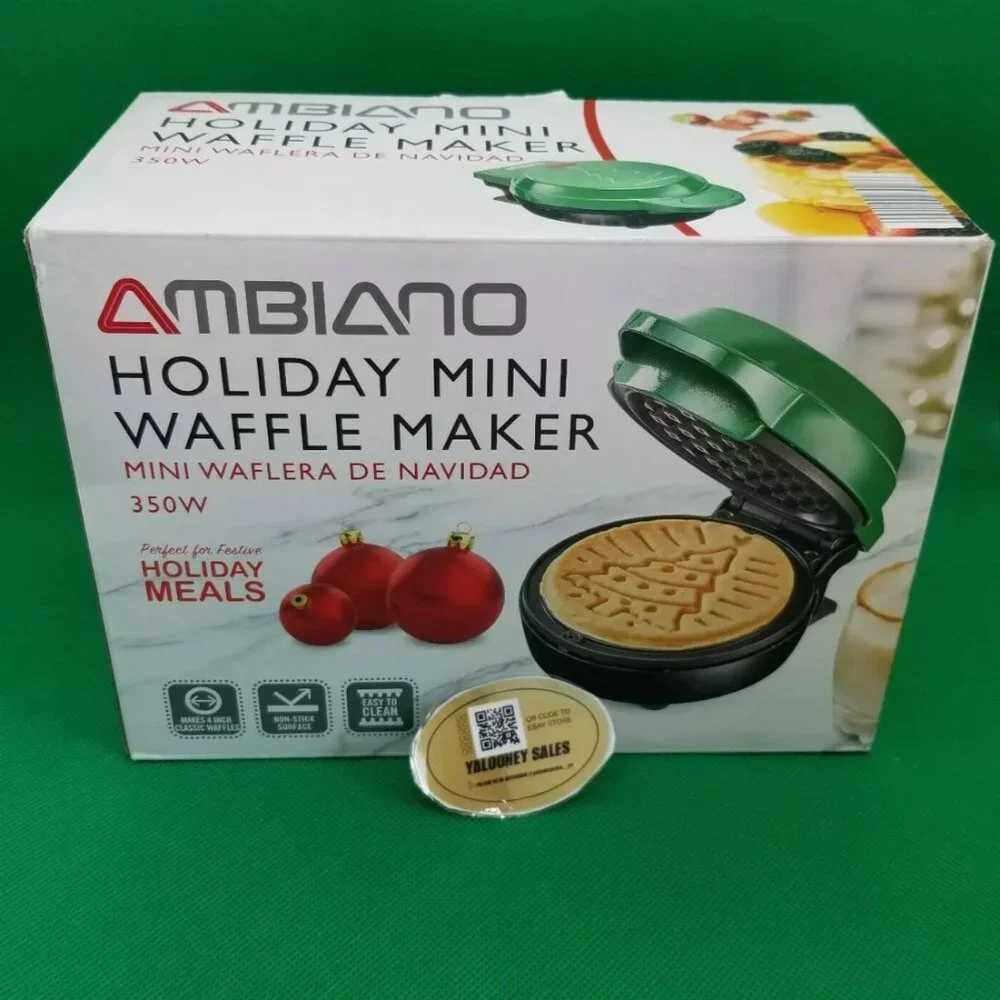 AMBIANO HOLIDAY MINI WAFFLE MAKER Non-stick 4
