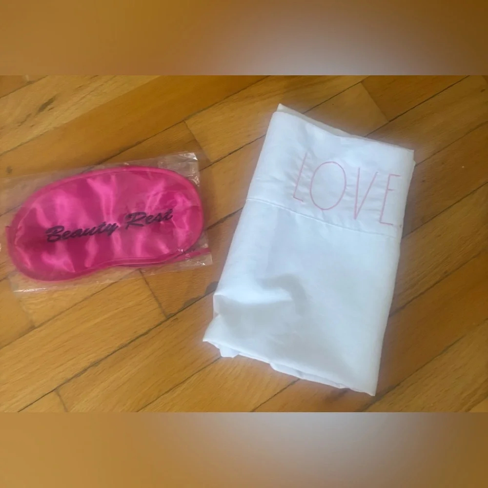 2-1 Deal NEW LOVE Pillow Case and Sleep Mask Set
