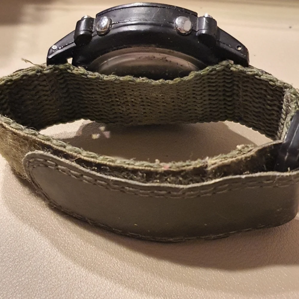10/$20 Black/Green Nylon Digital Alarm Chrono Men's Watch