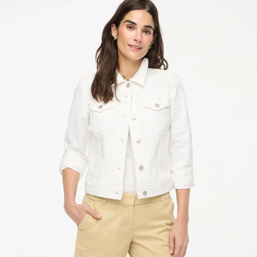 NWT J.Crew Classic Jean Jacket In White Wash