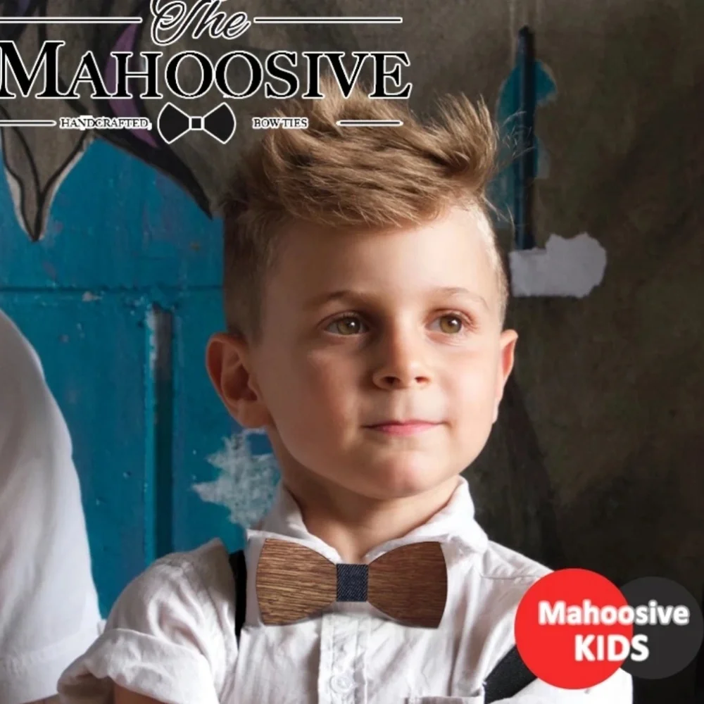 wood bow tie exquisite fabric