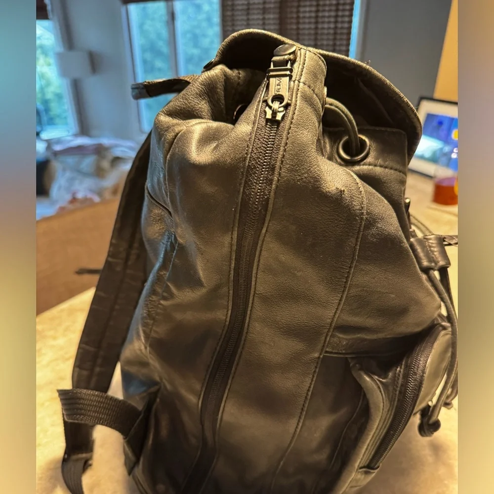 Tumi soft Nappa leather black backpack