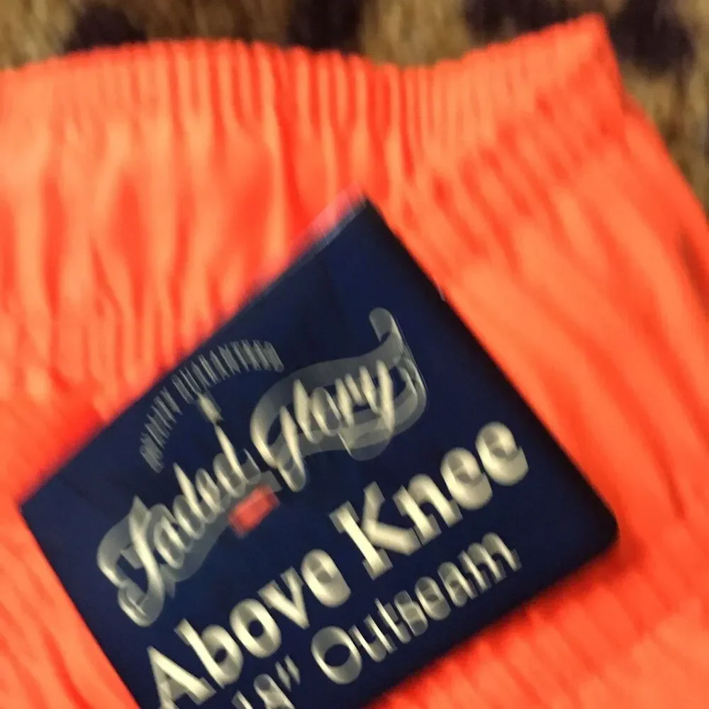 Faded Glory Men's Shorts w Attached Brief Liner 1pc Size 3XL 48-50 Orange