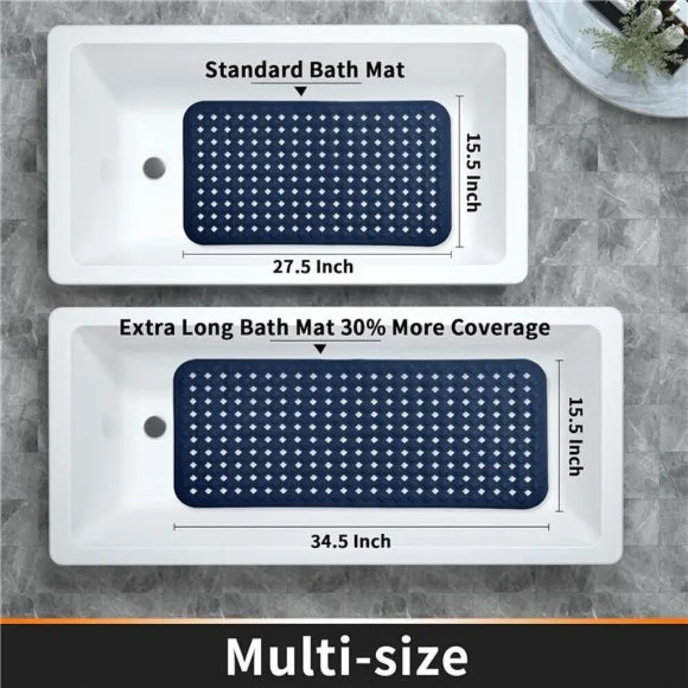 Bathtub Mat Non Slip, 27.5x15.5 Inch Shower Mat with Drain Holes