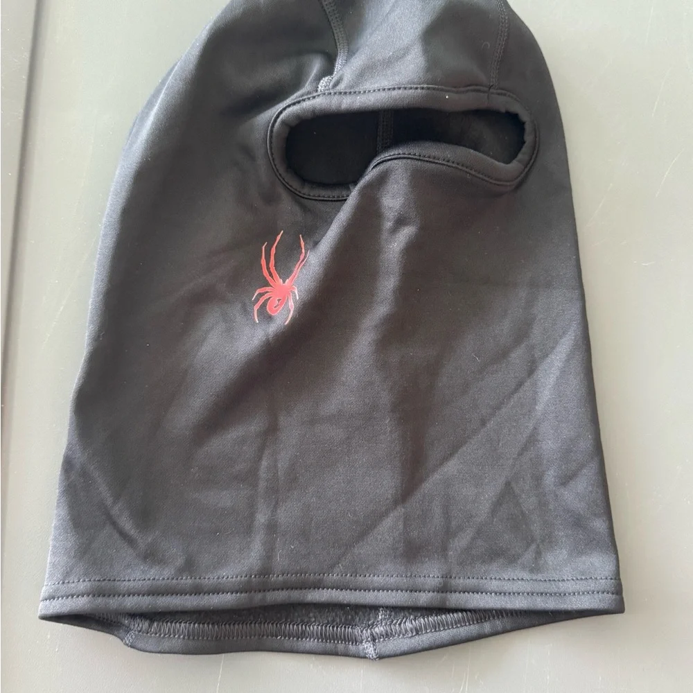 Spyder Kids Black Face Mask with Red Logo
