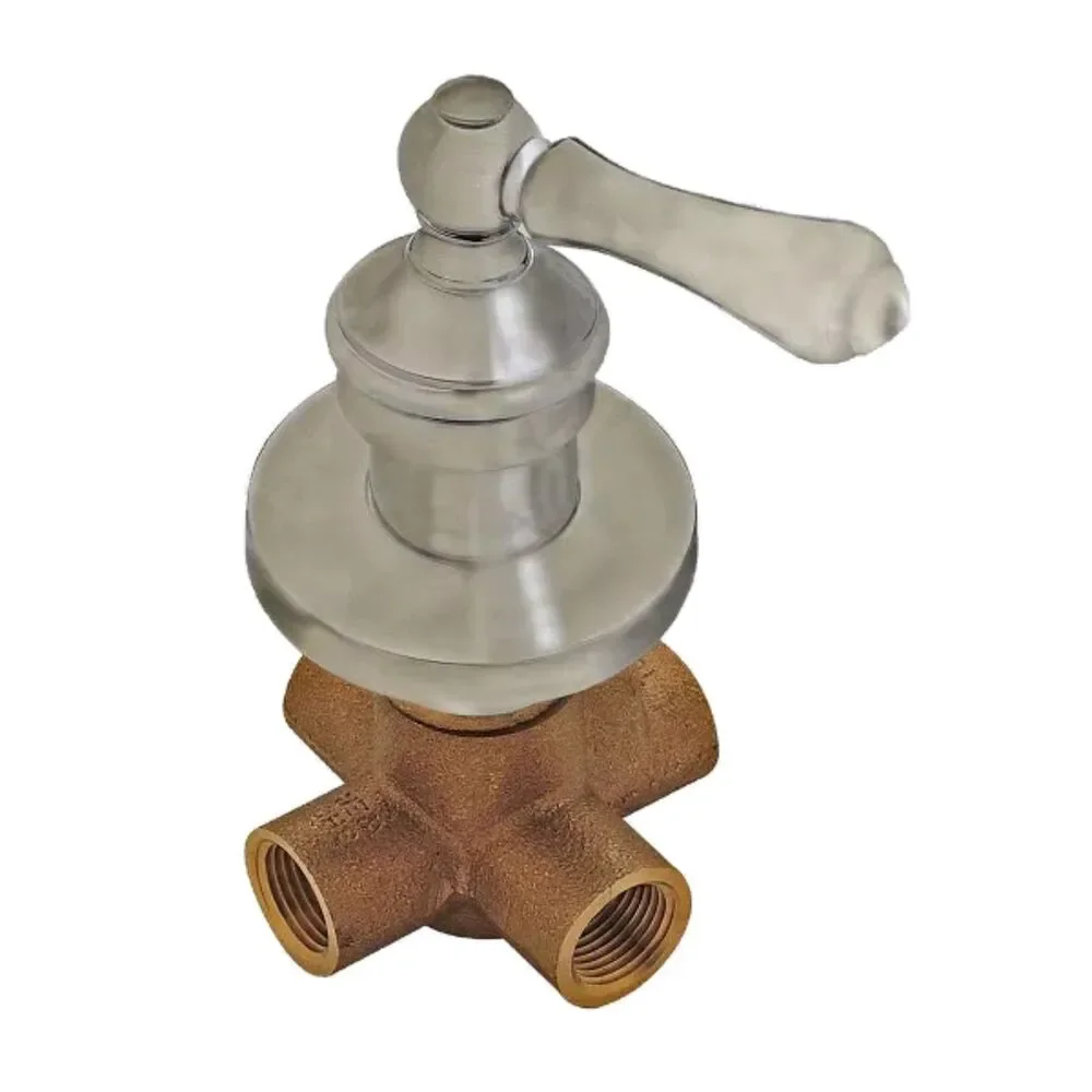 Pfister 4 Port Diverter Valve Solid Metal Lever Handle Brushed Nickel 015-38BK