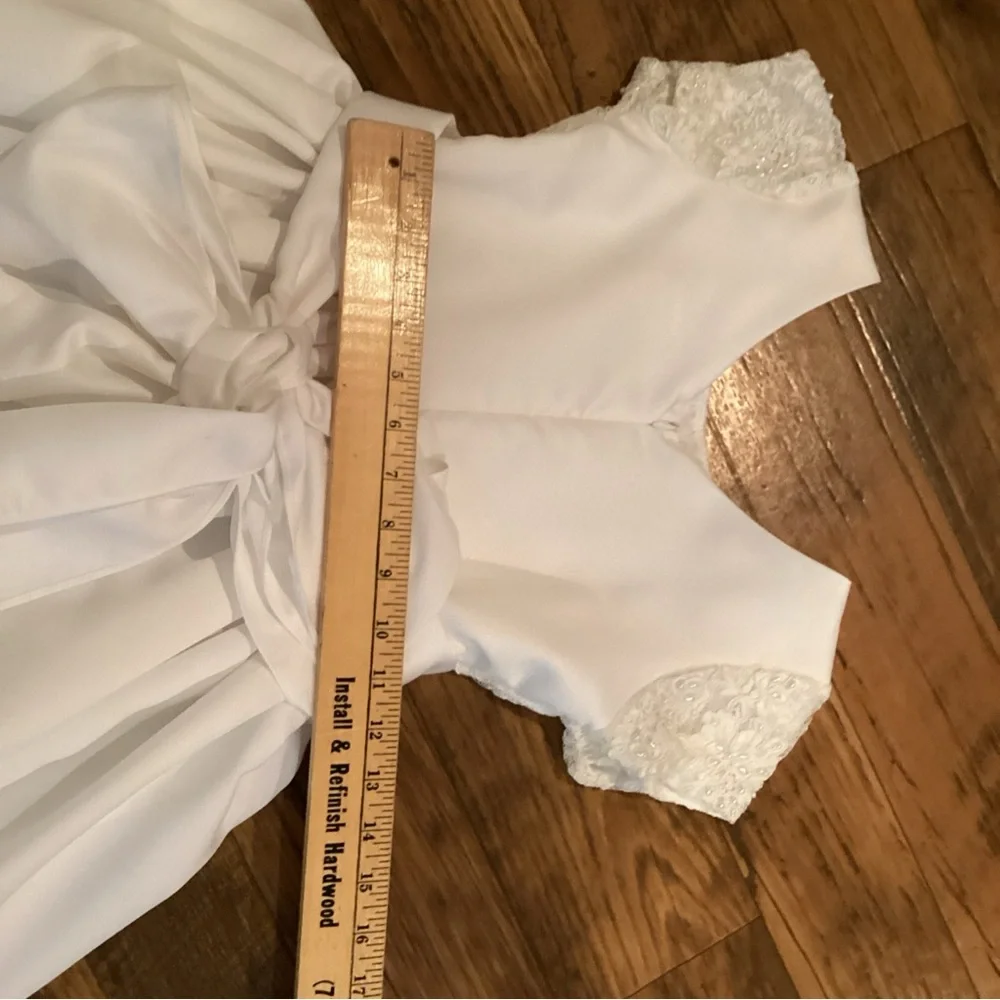 Girls Posies Formal Dress White Lace SeedPearl Satin Sash Crinoline Flower Girl