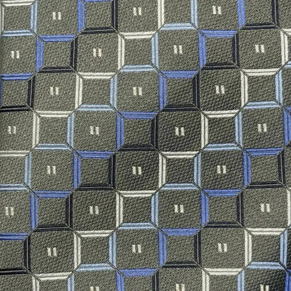 NWT Roberto Villini Men's Necktie Silk Geometric Squares 4