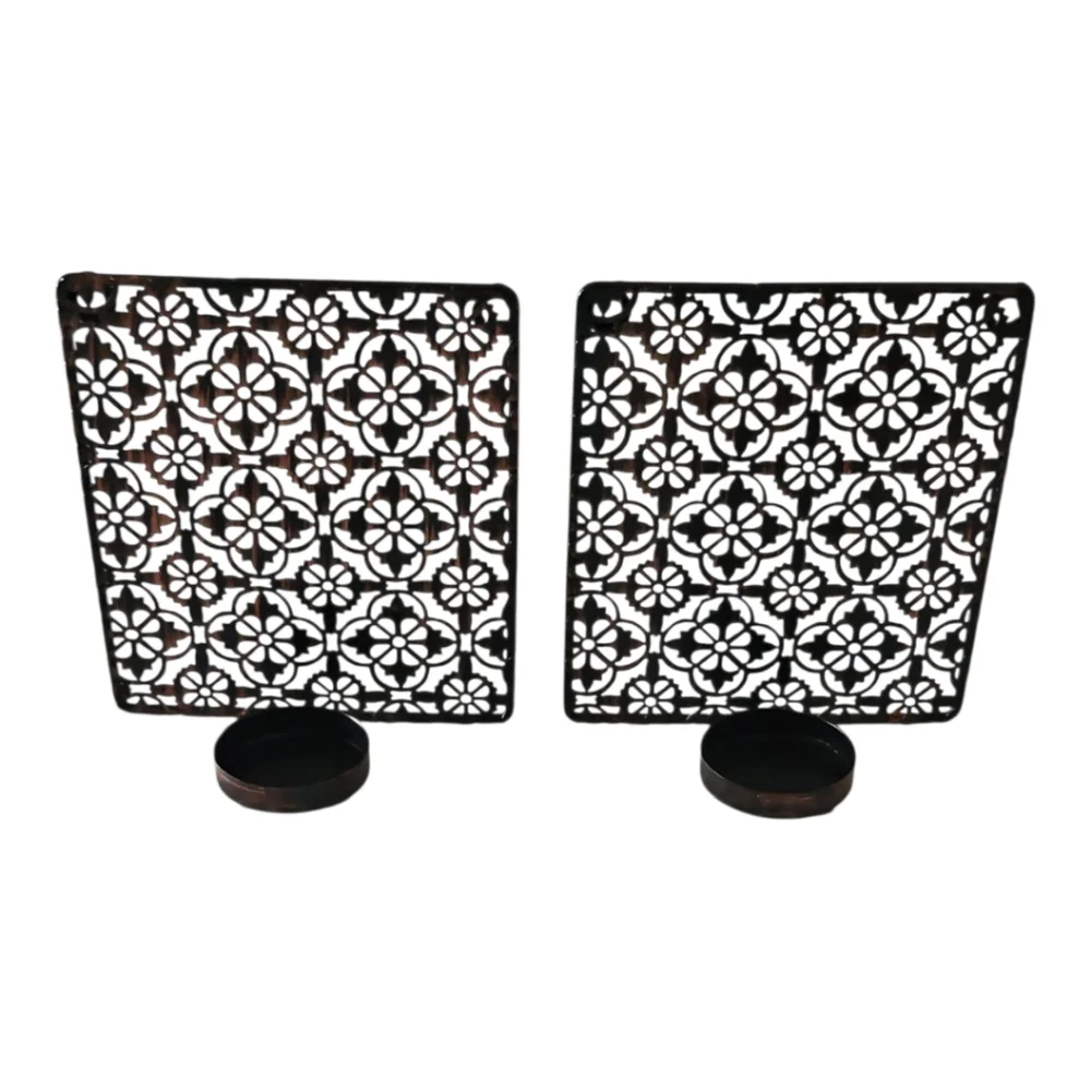 Decorative Black Metal Candle Holders