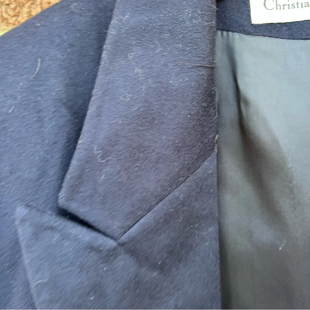 Christian Dior Navy Blue Oversized Blazer Suit Jacket