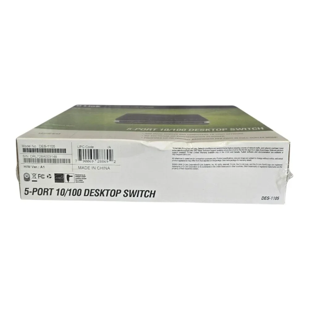 NEW Sealed! D-Link DES-1105 5-Port 10/100 Desktop Network Switch