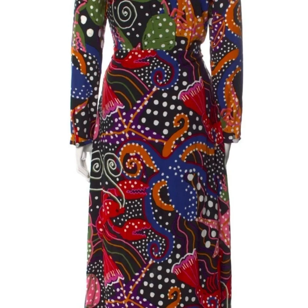 FarmRio under the sea/plunge neckline/maxi