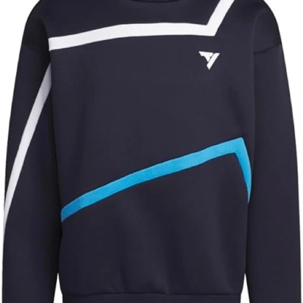 Adidas Blue and White Geometric Crewneck Sweater