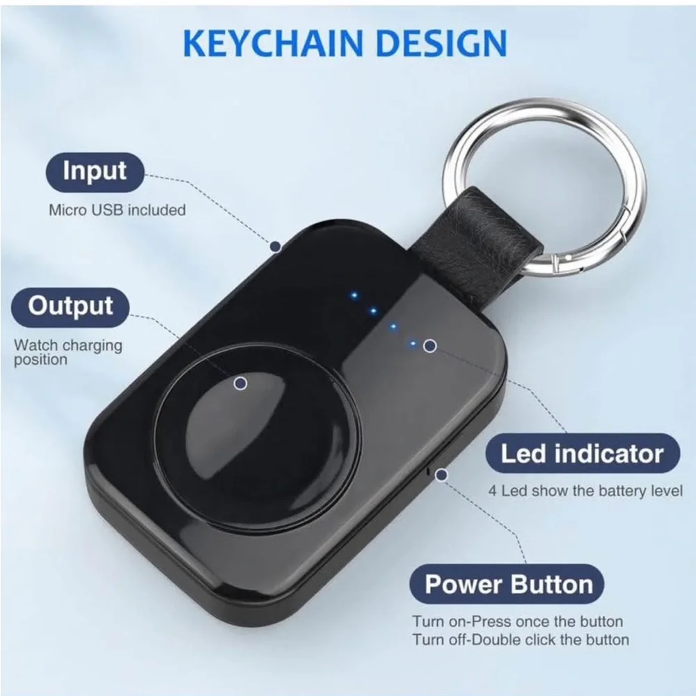 i.Valux Portable Wireless Charger Keychain for Apple Watch Series