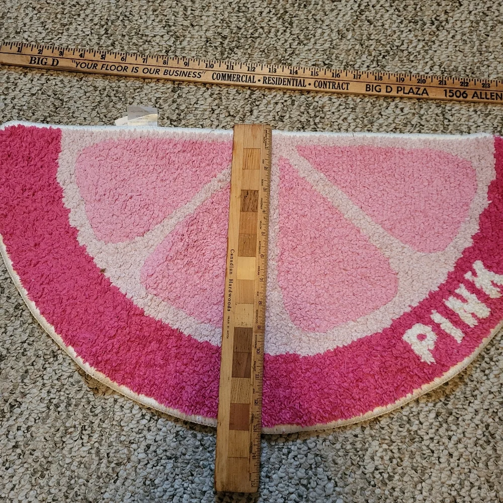 Pink Half-Circle Bath Mat