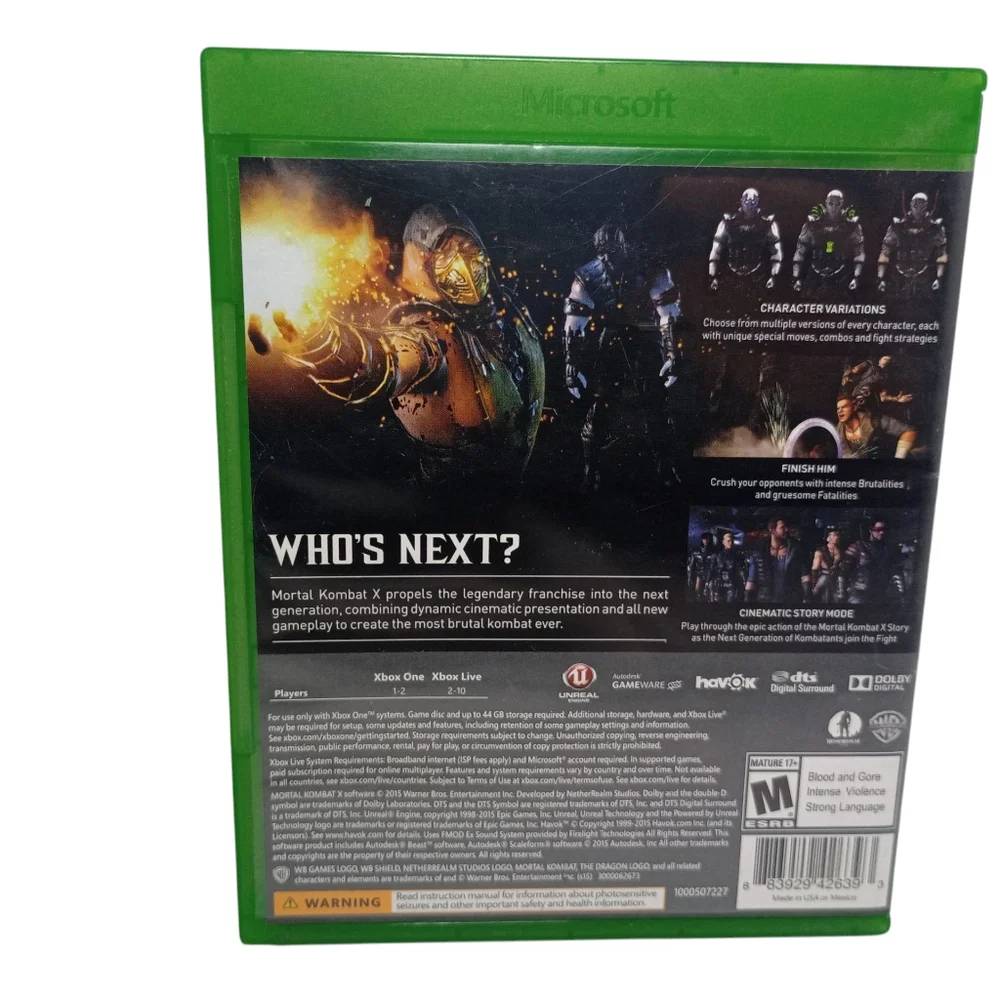 Mortal Kombat X - Microsoft Xbox One Tested Works Great