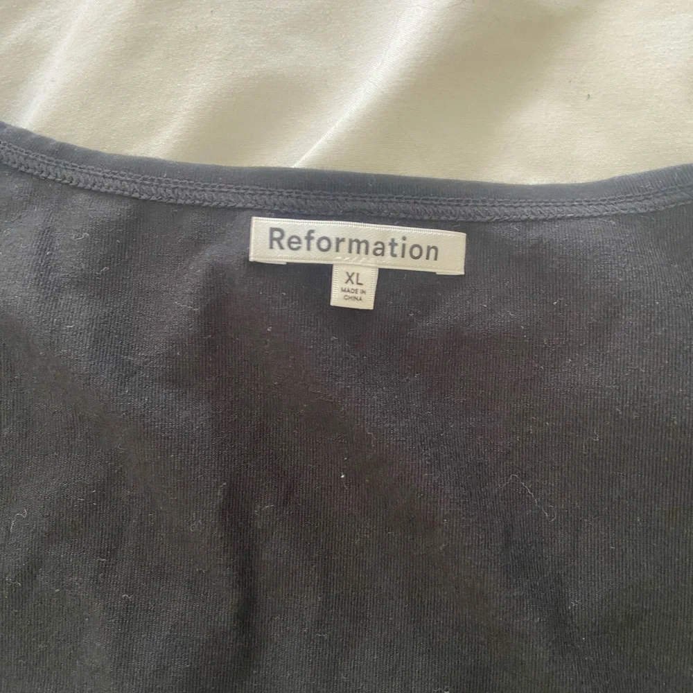 Reformation Black Long Sleeve Wrap Blouse