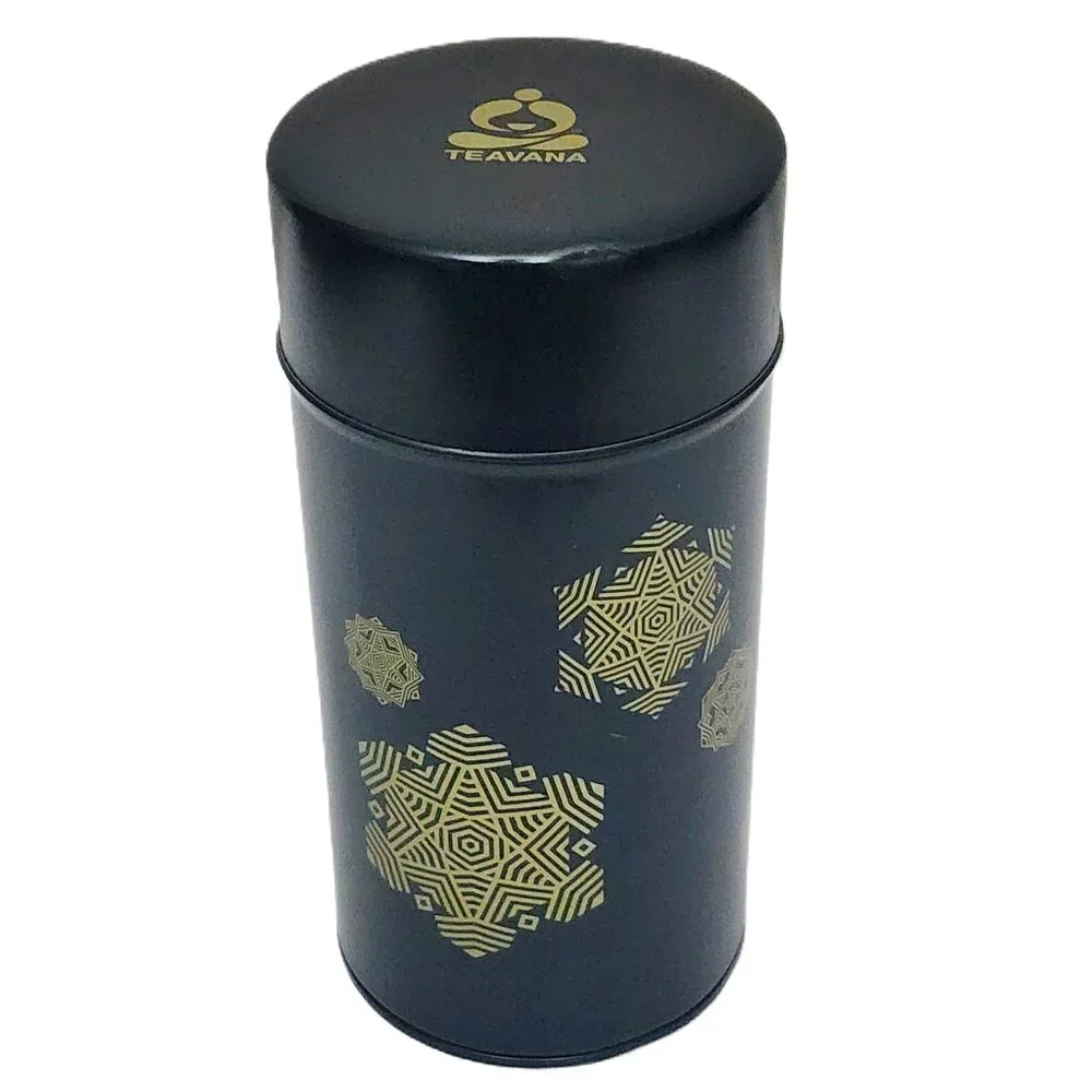 Green w/Gold Snowflakes Holiday Special Edition  Teavana 8oz Tea Tin with Lid