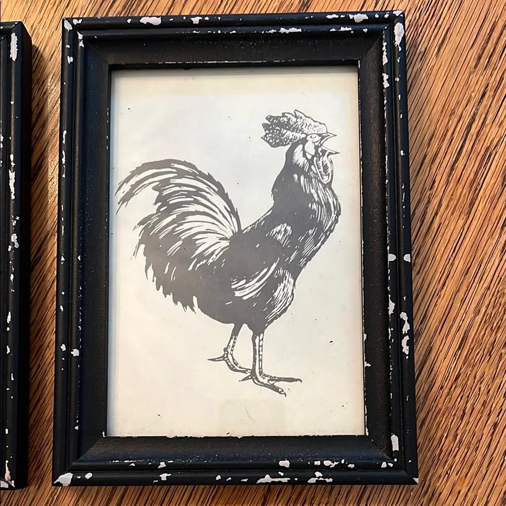 Black Rustic Farmhouse Picture Frames with Vintage Animal Photos