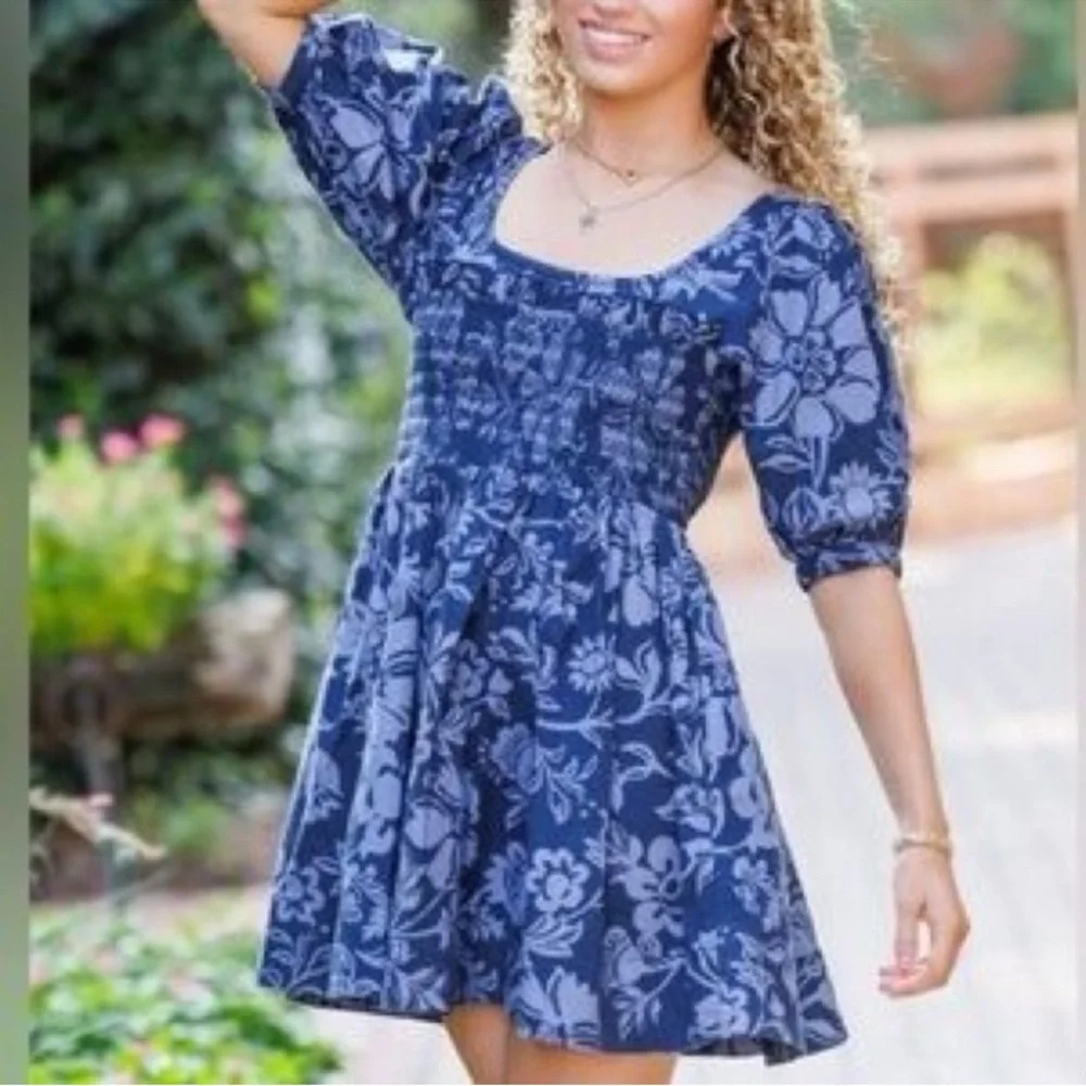 FREE PEOPLE Dear Delilah Floral Puff Dress