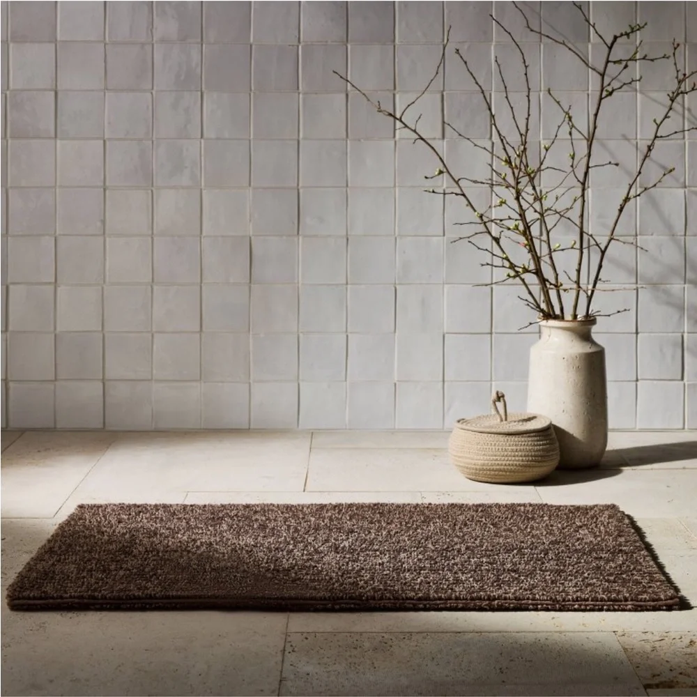 CASALUNA NEW organic melange reversible bath rug brown -21x34