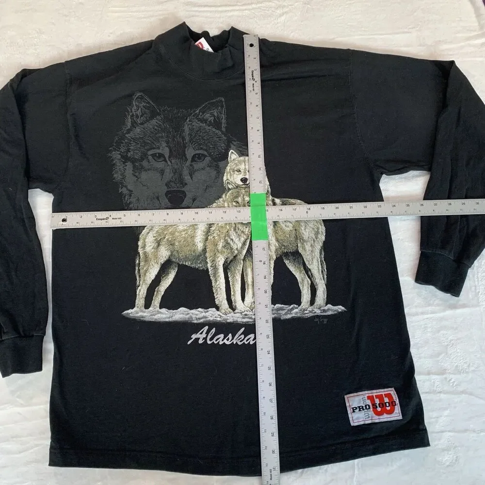 Vintage Wilson Wolfs Black Long Sleeve Size XL. Jan Griggs