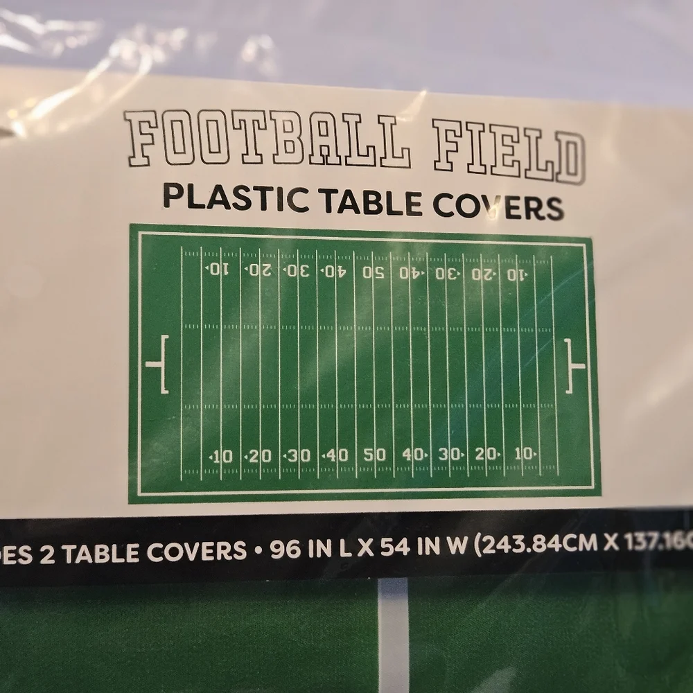 Football Field Plastic Table Covers