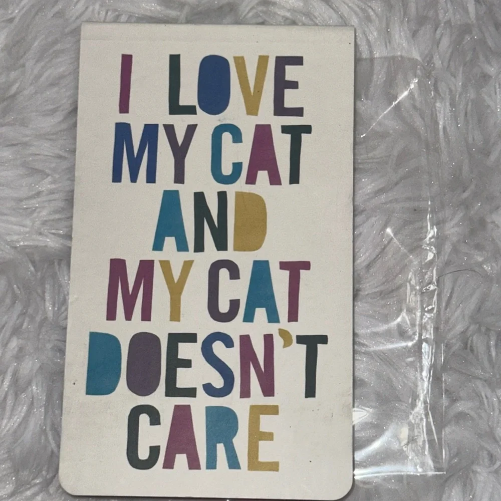 Fringe Notebook I Love My Cat Purse Size Teacher Gift 6” x 4” NEW