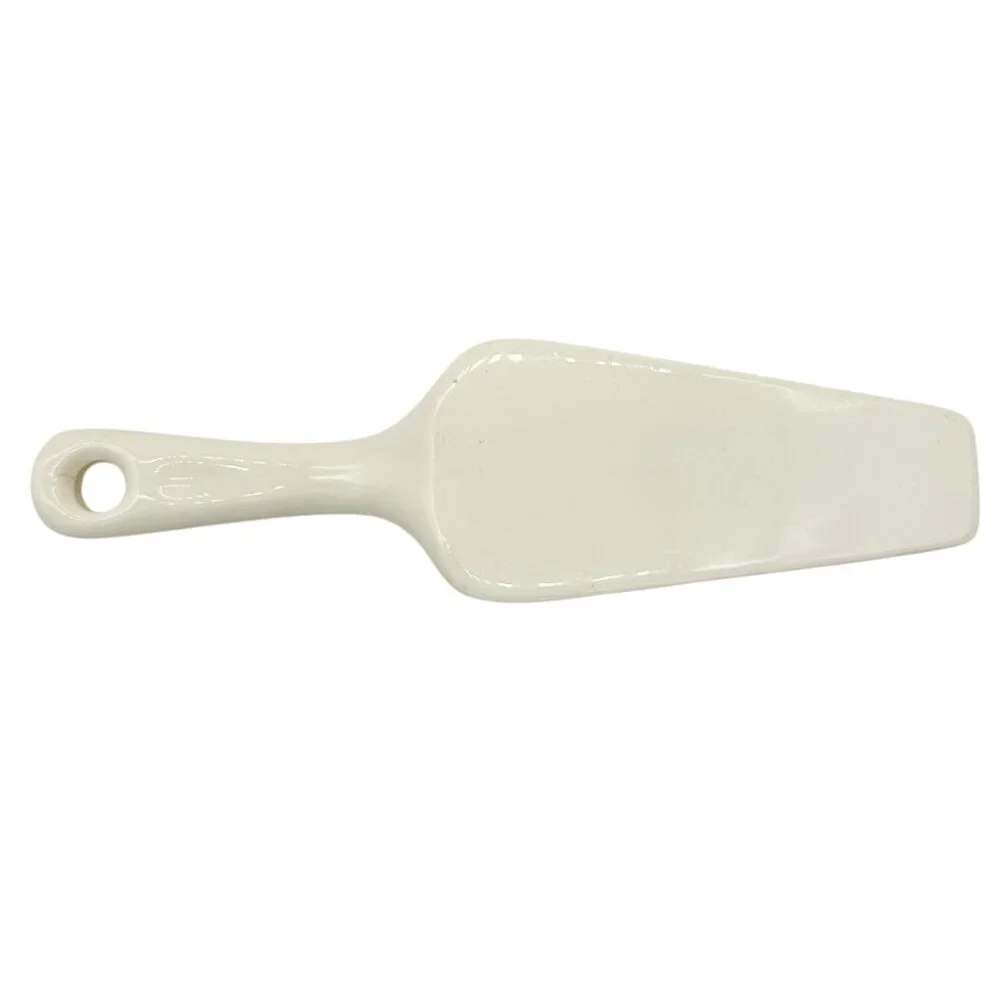 Vintage White Ceramic Cake Server With Pink Rose Design 9 inches Long