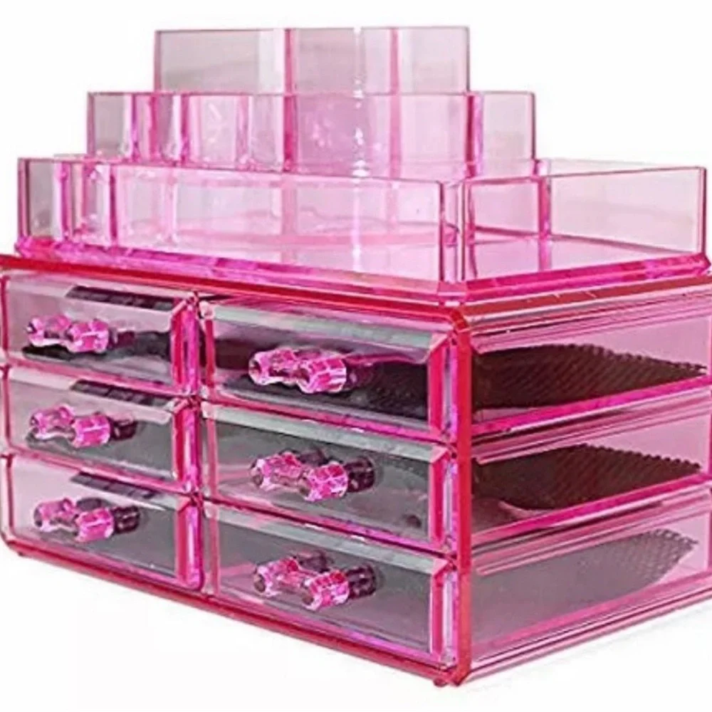 Brand new Pink Acrylic Makeup Organizer