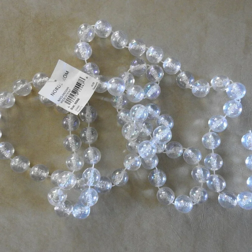 NWT Lucite Iridescent Beaded Christmas Tree Garland 2 Yards Nordstrom