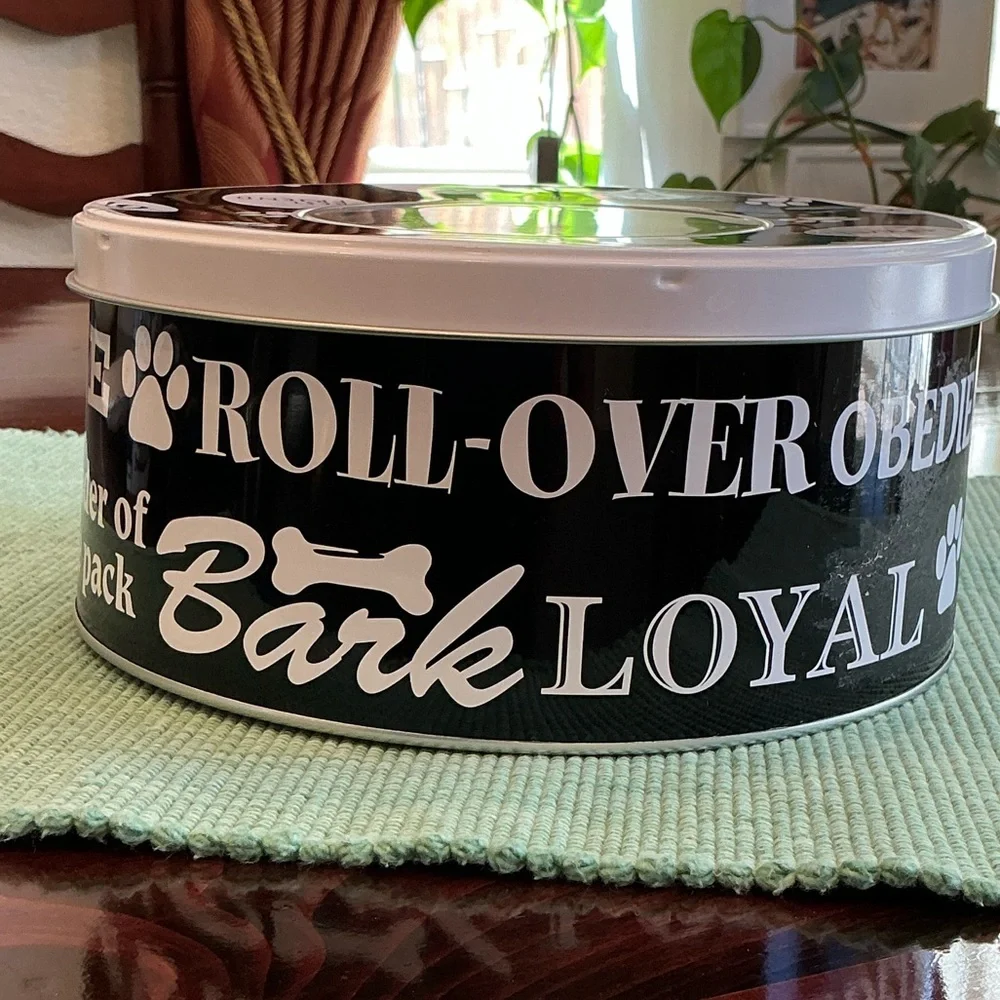 Black and White Dog Treat Tin