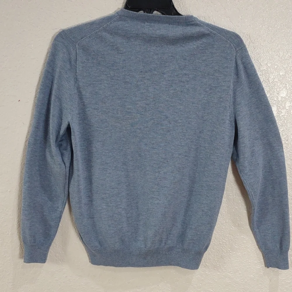 J.CREW 100%Cotton Men's Blue V-Neck Sweater
