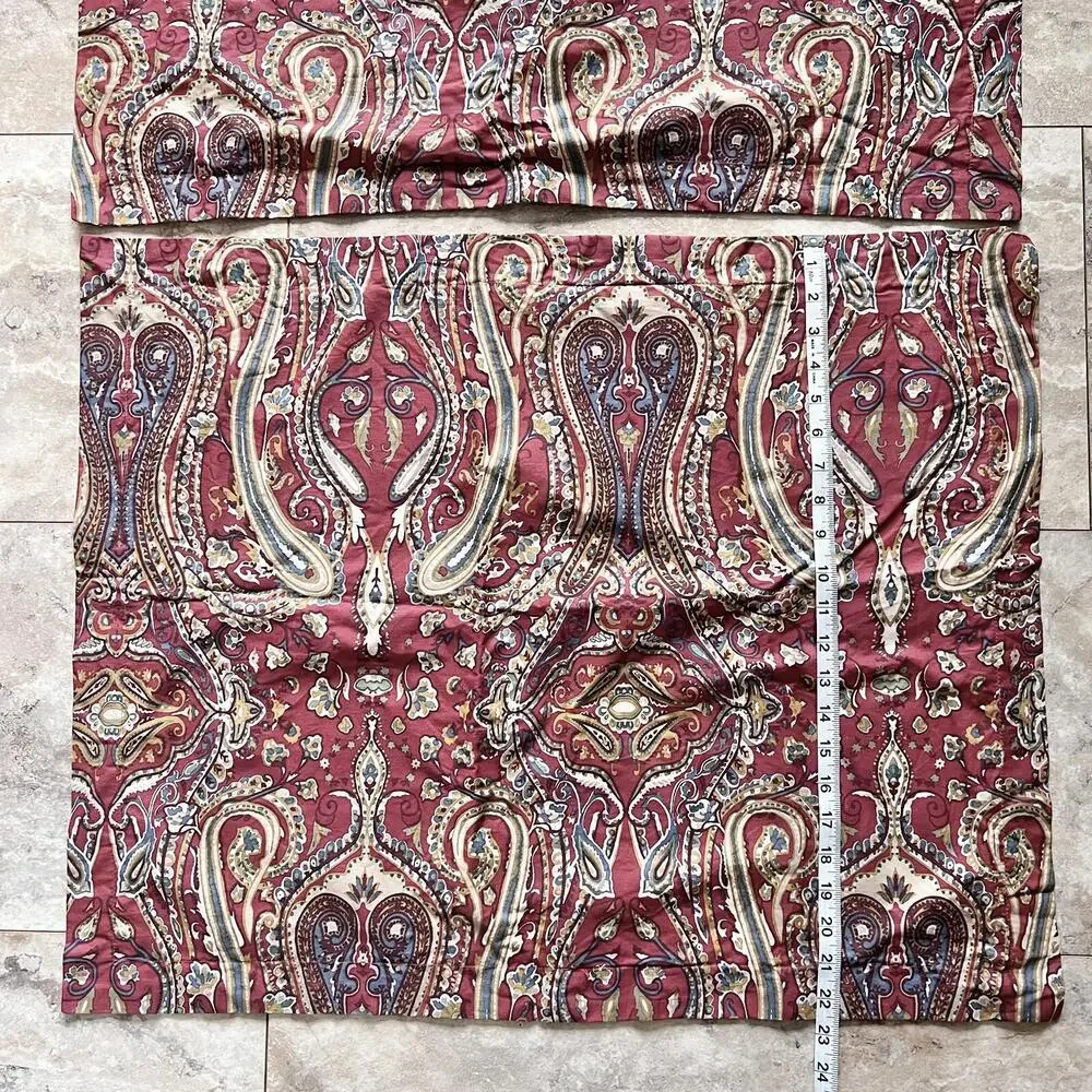 Set Of 2 LRL Ralph Lauren Nantucket Red Paisley Standard Pillowcase