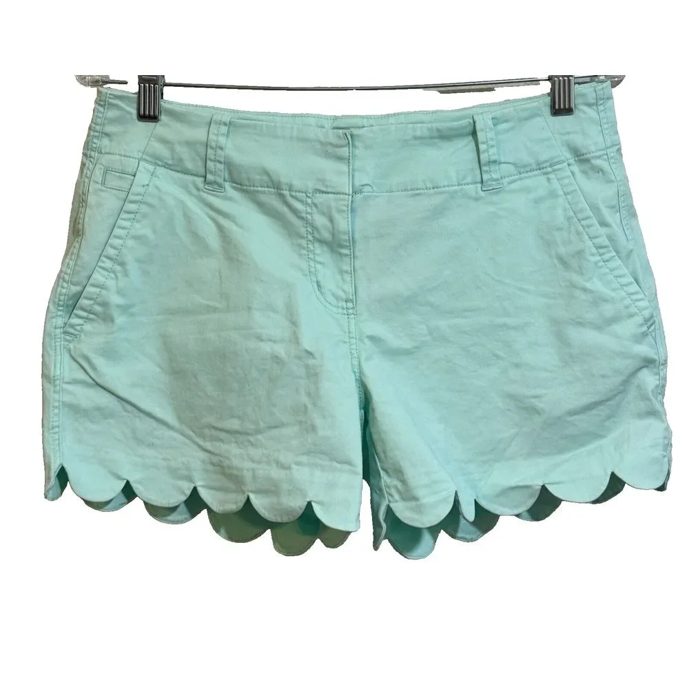 Vineyard‎ Vine Scalloped Everyday Shorts Size 4 mint green