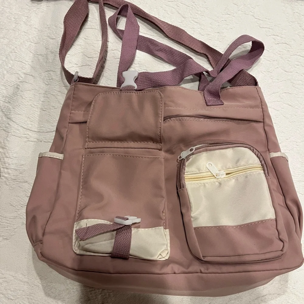 Stylish Pink and Cream Women's Bag