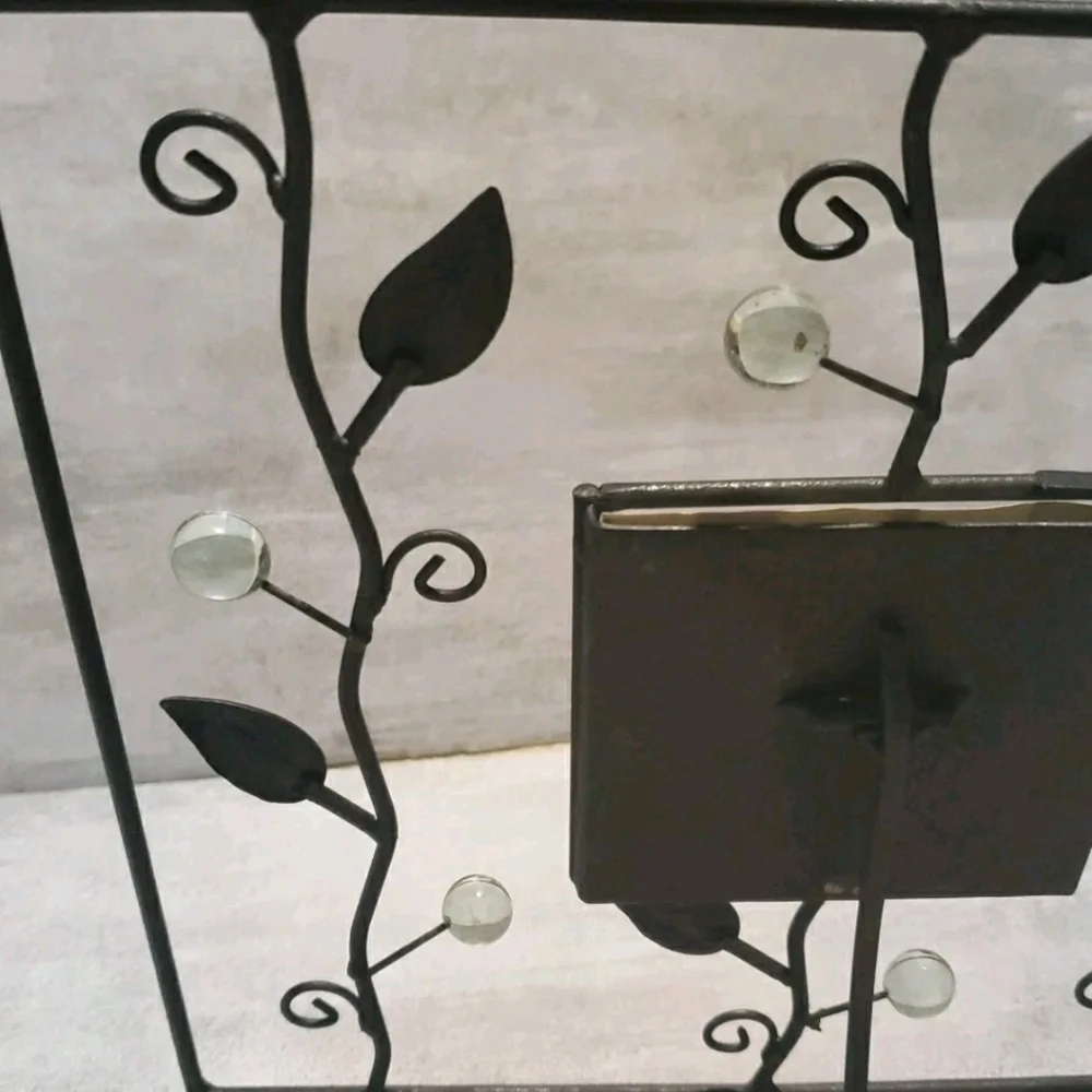 Pier 1 Imports Brown Metal Leaf Frame Clear Glass Accents 3