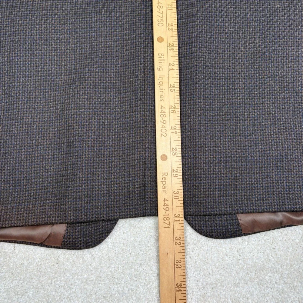 Ralph Lauren Blazer Brown Plaid Wool Size 48R Measures 50 Sport Coat