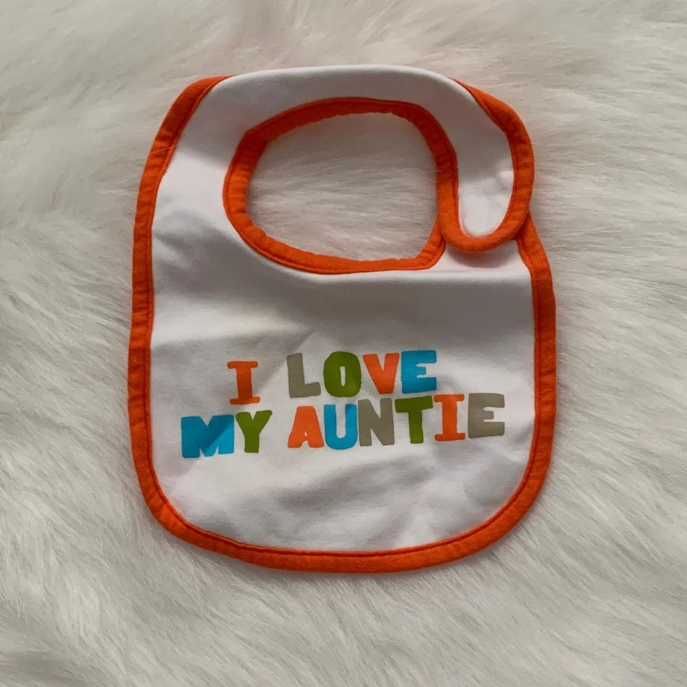 Carter's Bib with Orange Edge and Colorful Text