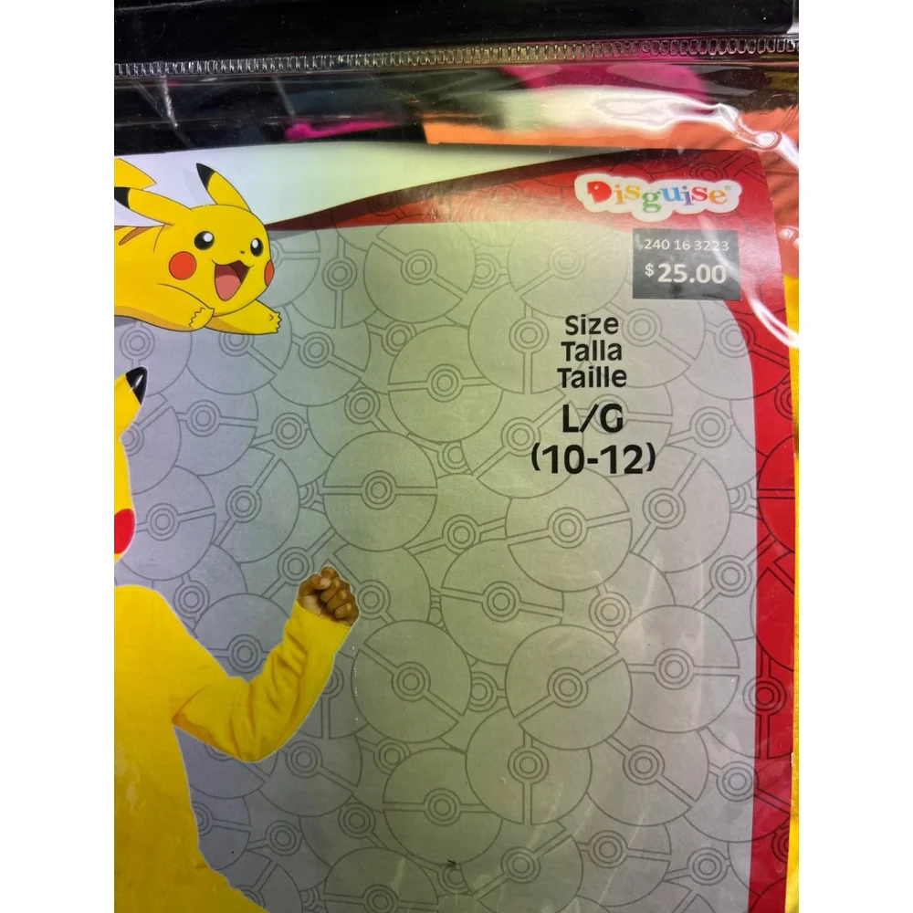 Pikachu Pokemon Classic Child Costume Large NEW