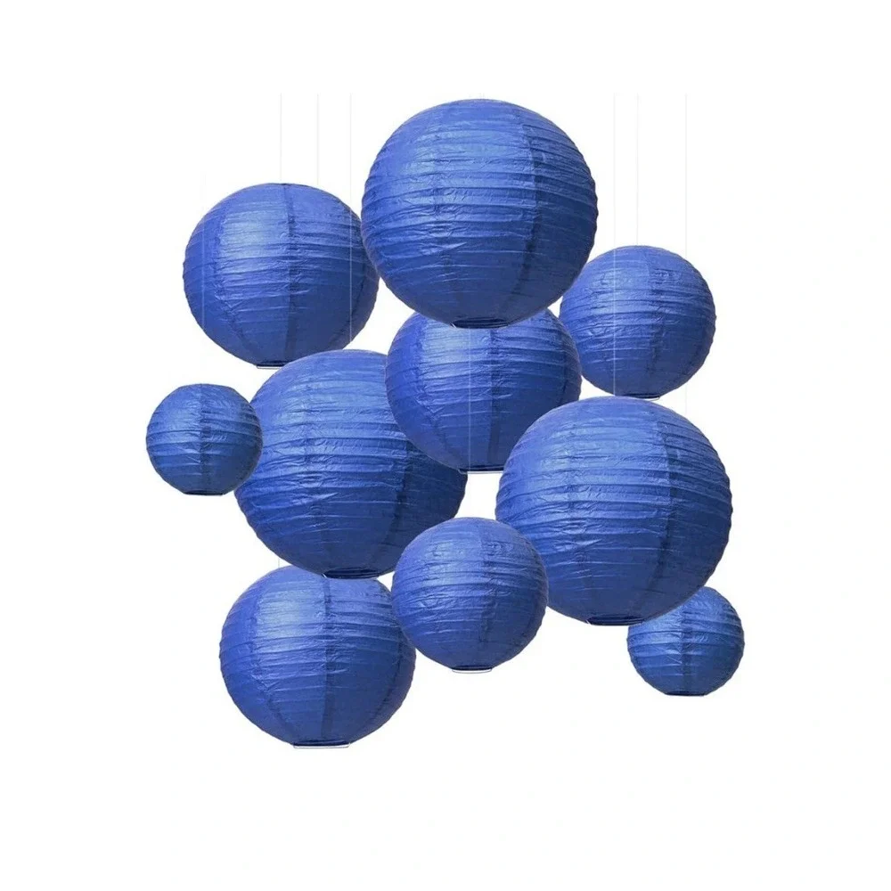 LIHAO Blue Paper Lanterns for Graduation Decorations Party Birthdays 20PCS A4