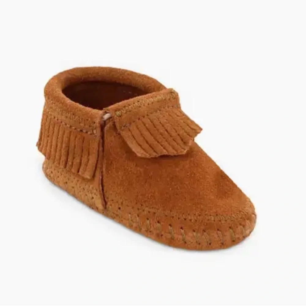 Minnetonka Tan Suede Baby Moccasins