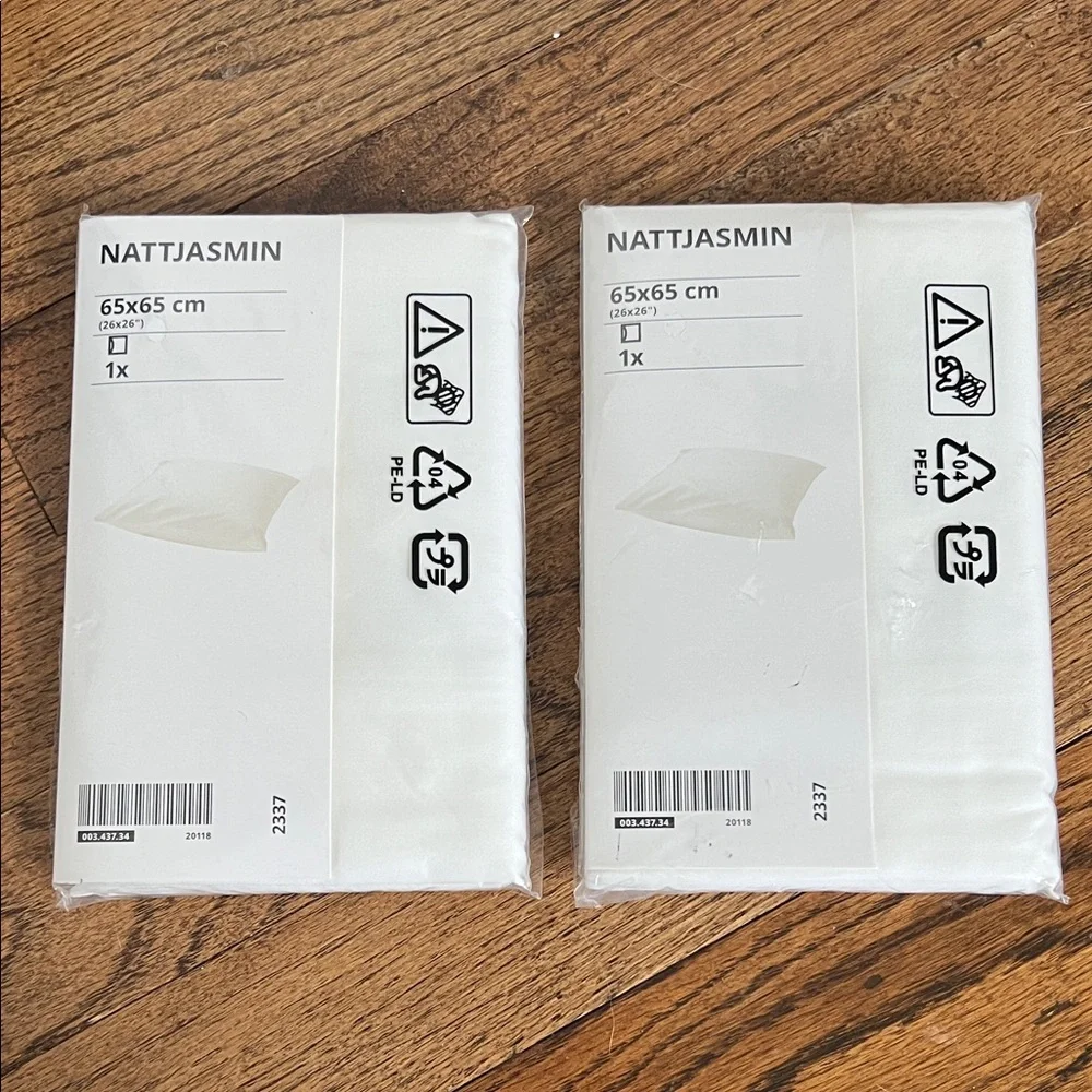 NWT Set of 2 IKEA NATTJASMIN White Euro Sham Pillowcases