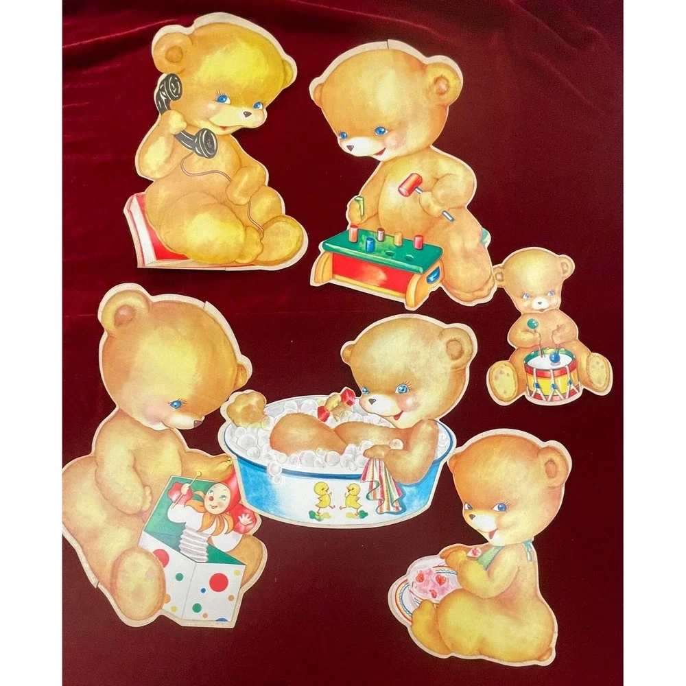 1956 Honey Bears Con-Tact Cut-Out Set RARE