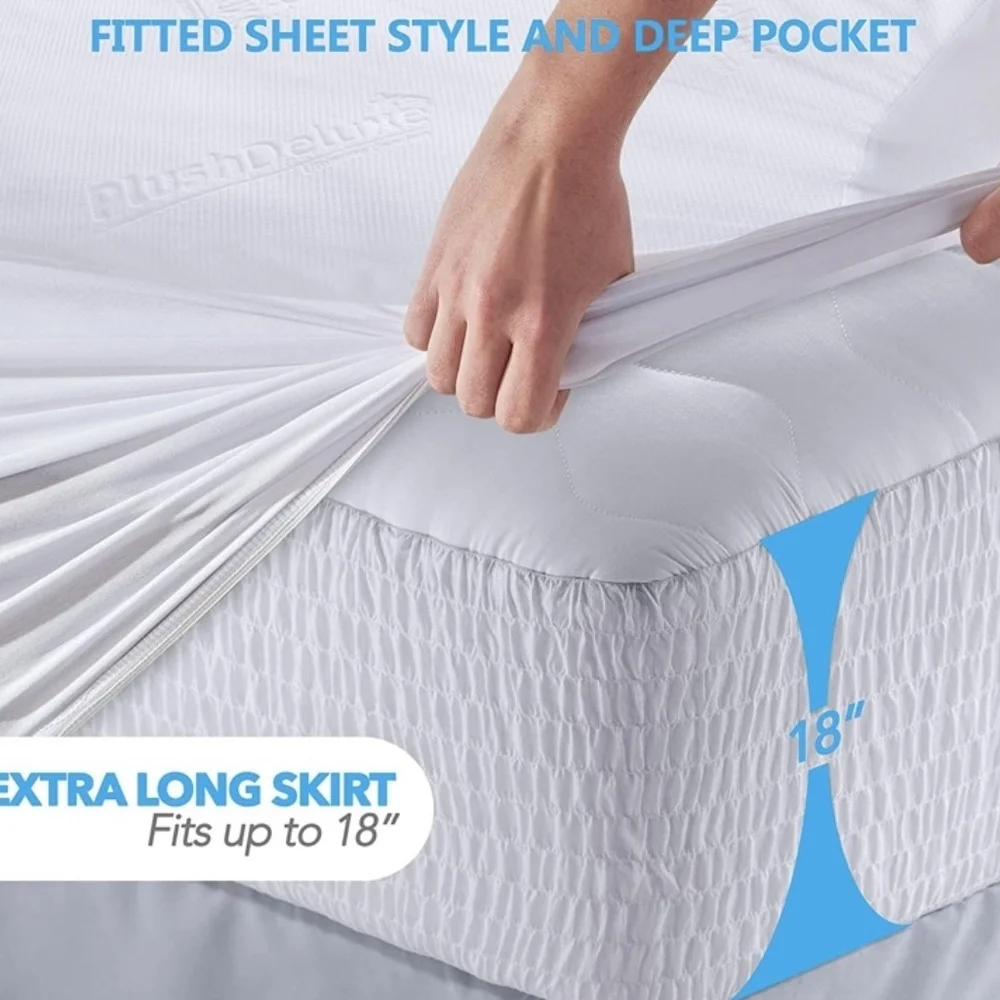 Bamboo Mattress Protector - White
