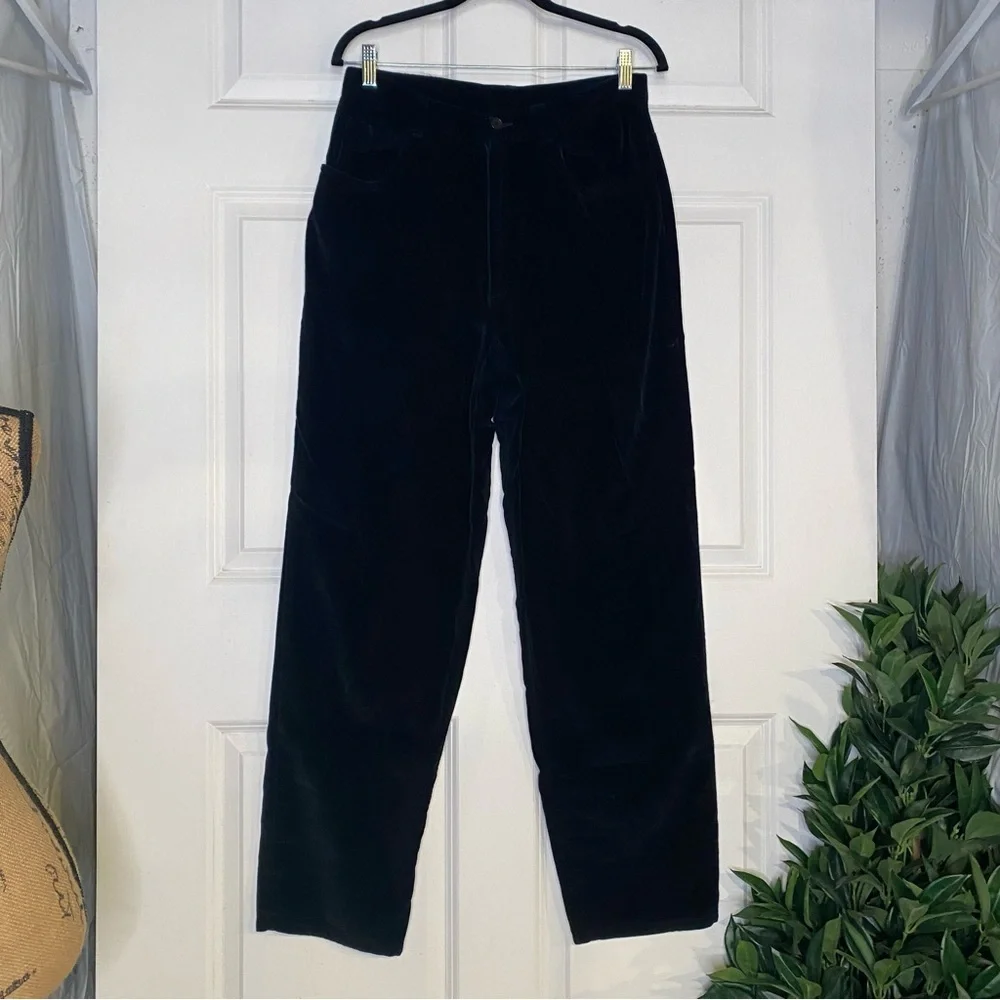 Vintage Lauren Ralph Lauren High Rise Velvet Pants Black Size 12