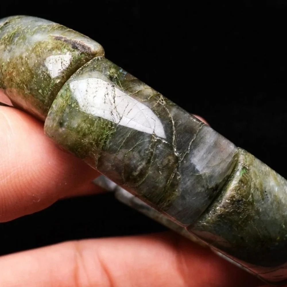 16*9*27.7mm Natural Labradorite Rainbow Light Crystal Gemstone Bracelet Unisex