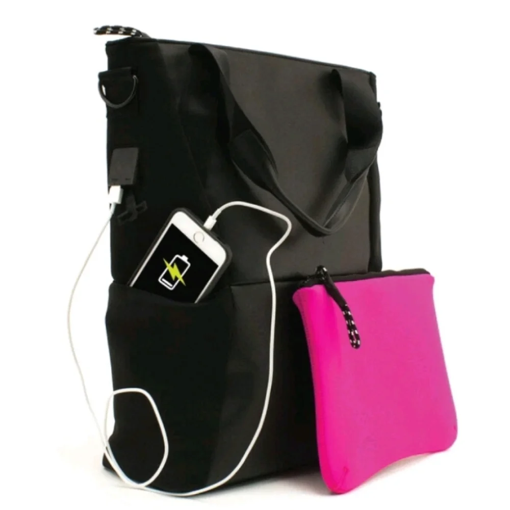 M-Edge Tech Tote Bag with Charging Cables & Battery