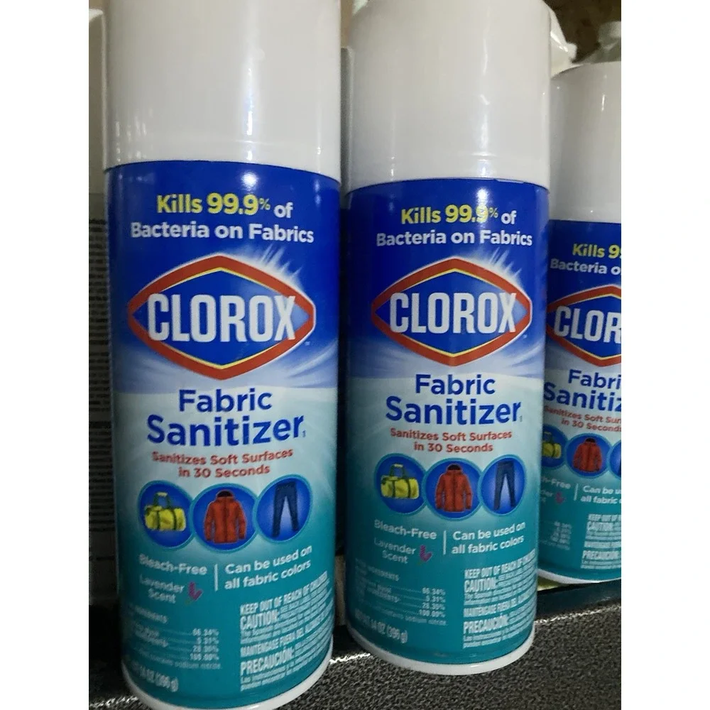 3 New Cans Of Clorox Fabric Sanitizer Spray - Lavender Scent 14 oz. Disinfectant