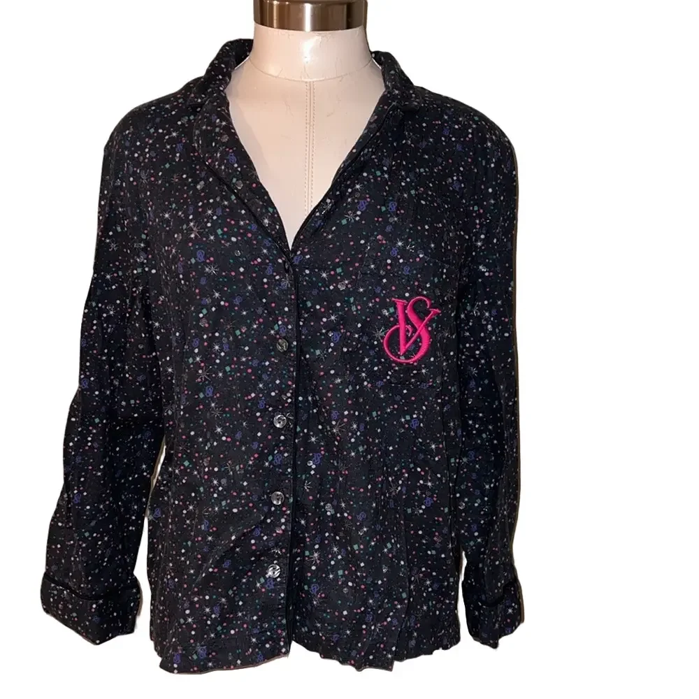 Women’s Victoria's Secret Black Speckled Button-Up